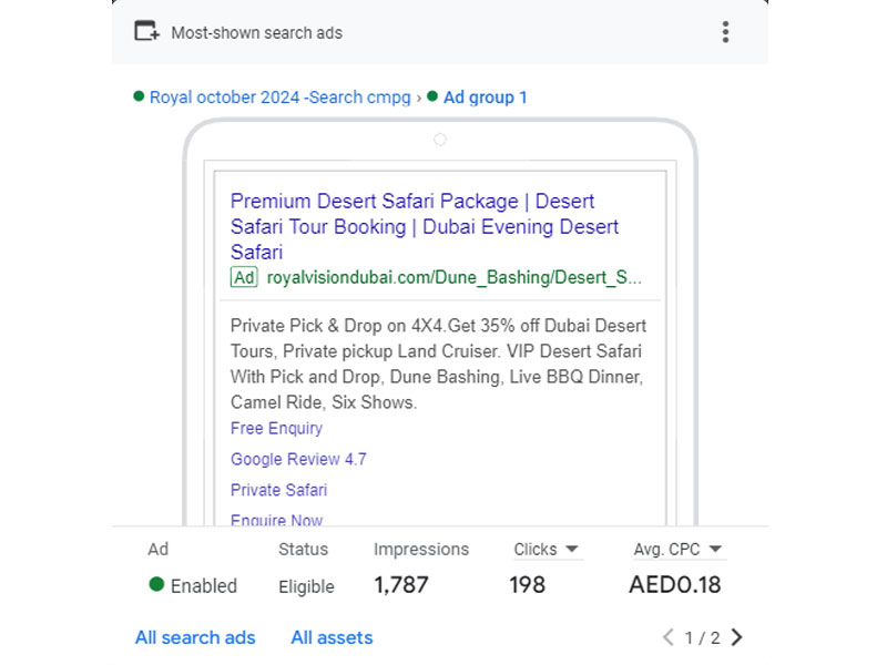 Google Ads Response with Headings